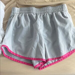 Danskin Gray and Pink Athletic Shorts with Elastic Waistband
